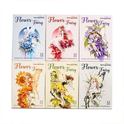 12 Pcs Flower Fairies Series Fairy Character Dreamy Stickers