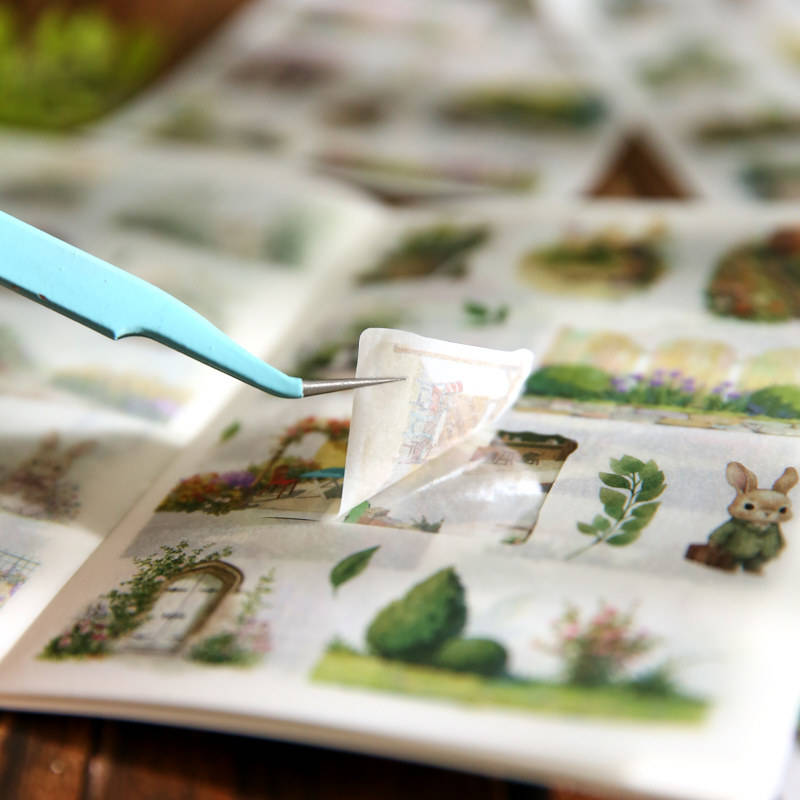 20 sheets Wind and Rain Series Retro Scenery Elements Stickers Book