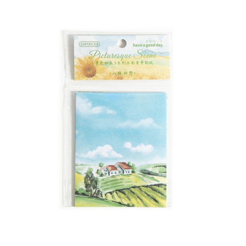10 Sheets Picturesque Views Series Landscaping Washi Stickers