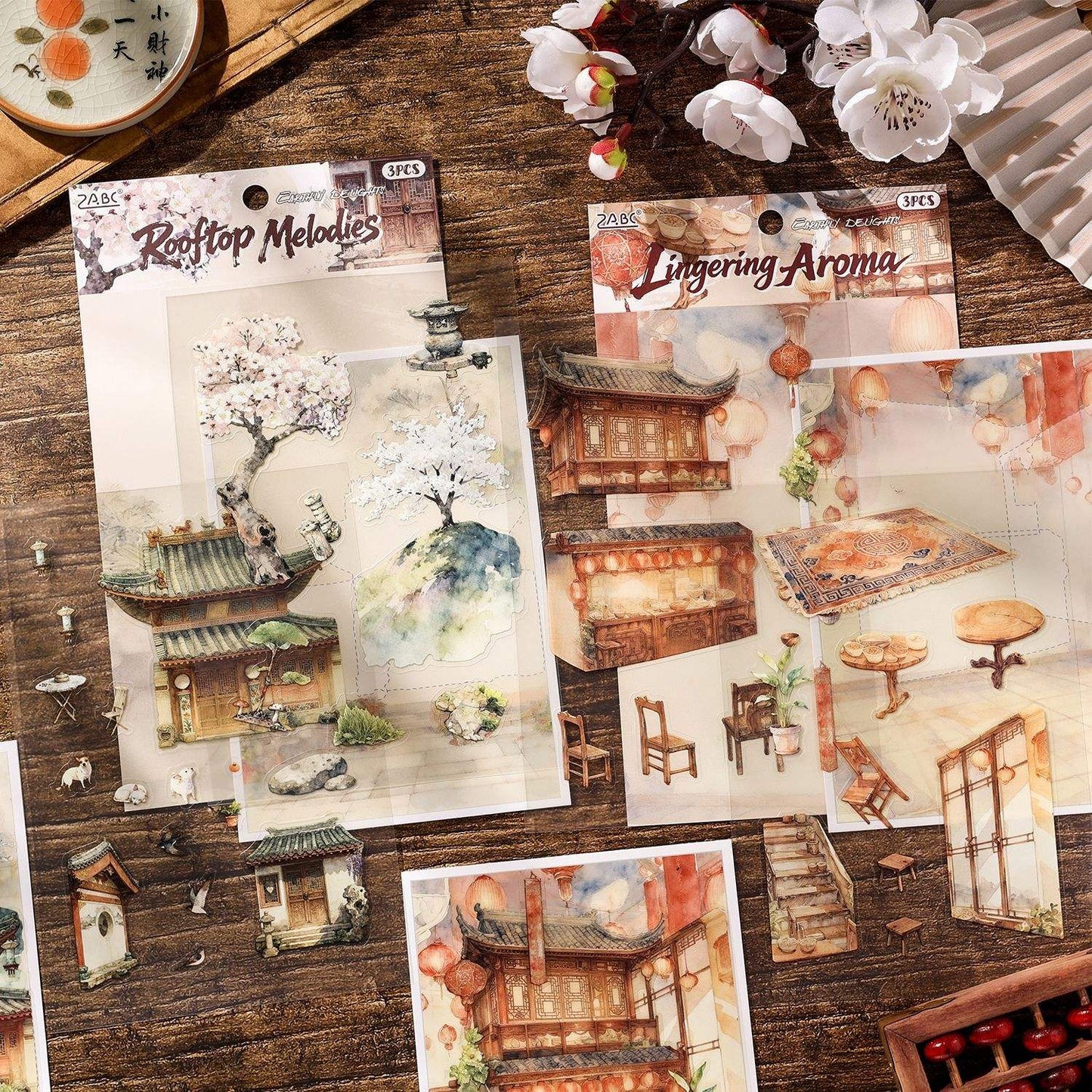 3 Sheets Pack Nine Crossroads Scenery Stickers 3D Stickers