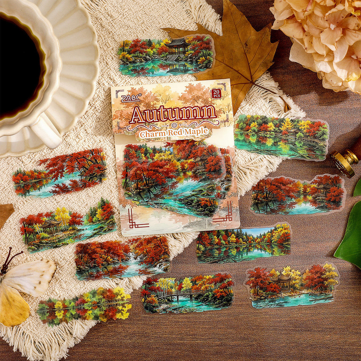 20 Pcs Mountain Retreat Series Journal Stickers