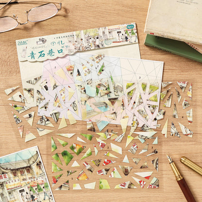 4 sheets per pack Nostalgic Scenery Stickers DIY Journaling Stickers