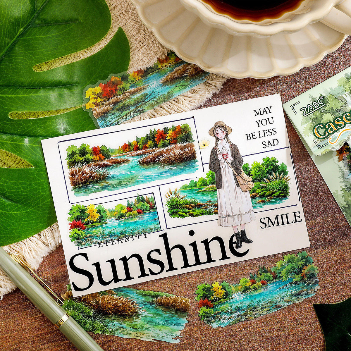 20 Pcs Mountain Retreat Series Journal Stickers