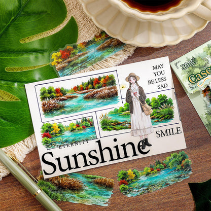 20 Pcs Mountain Retreat Series Journal Stickers
