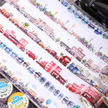 30mm*200cm City Shuttle Series Vintage Car Building Landscaping Pet Tape