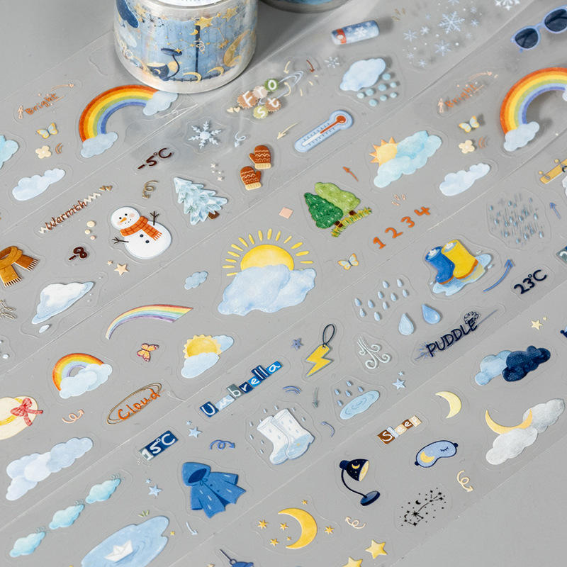 1 roll Weather Forecast Series Weather-themed PET die-cut journaling tape