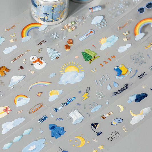 1 roll Weather Forecast Series Weather-themed PET die-cut journaling tape