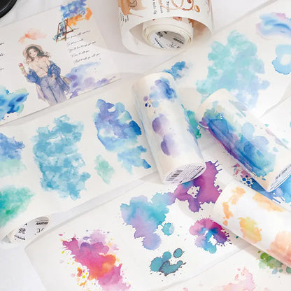 2M/Roll Watercolor Fantasy Series Watercolor Underpainting Washi Tape