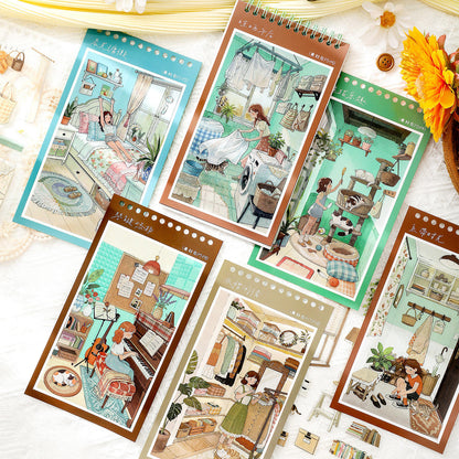 31 Pcs Notes From Living Alone Series Scene-Building 3D Sticker Book