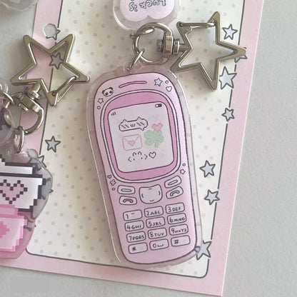 1 Pc Cute Retro Pixel-Style Keychain Fun Acrylic Charm