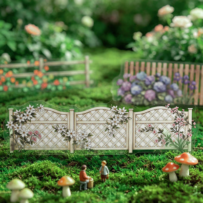 10 Pcs Flower Hedge Whispers Series Fence Journaling Stickers