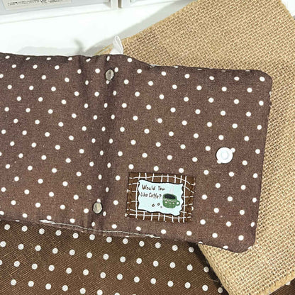 1 Pc Stylish Korean-style polka-dot brown M5 Cloth Notebook