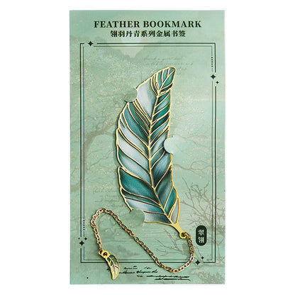 1 Pc Exquisite Metal Classical Chinese Style Cultural feather Bookmark