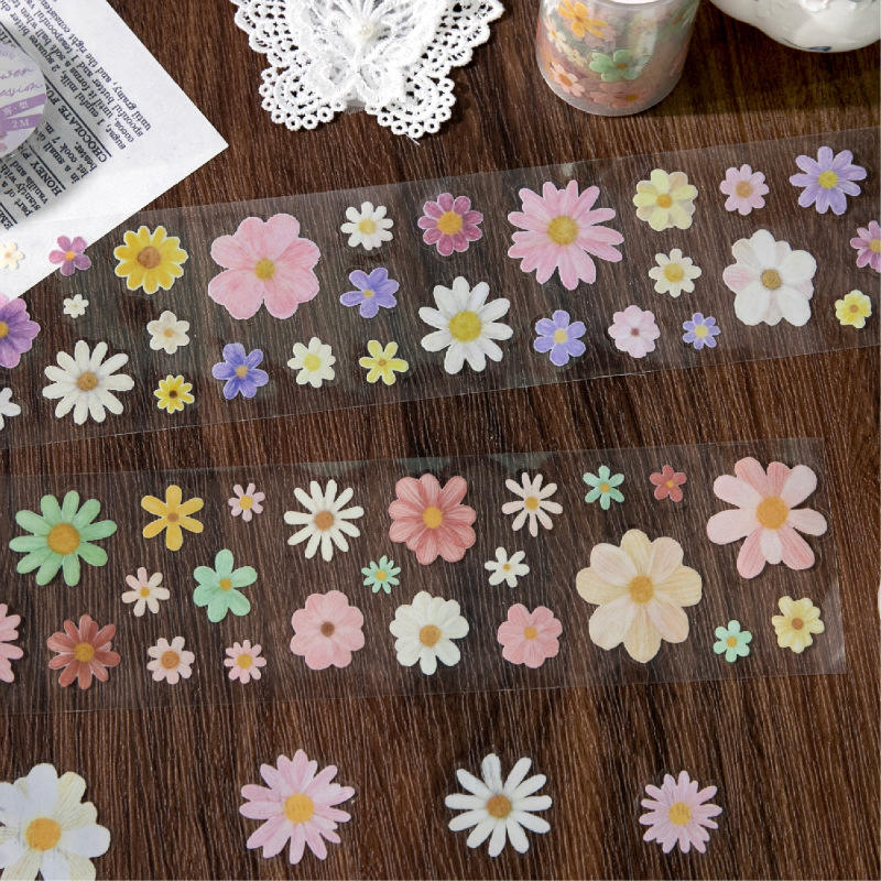 1 roll special oil die-cutting daisy small fresh floral Tape
