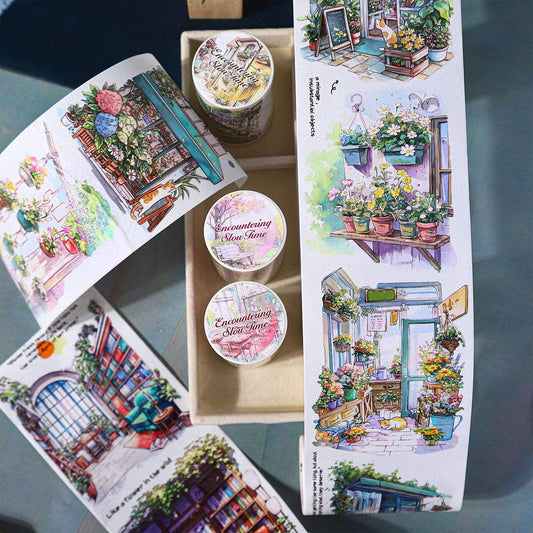 80mm*200cm Encounter Slow Time Series Vintage City Street Washi Tape