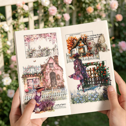 10 Pcs Flower Hedge Whispers Series Fence Journaling Stickers