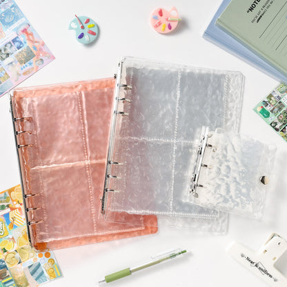 A5 Clear Wavy-Patterned Storage Album Ring Binder Journal