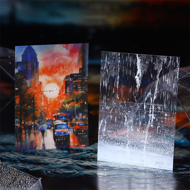 20 Sheets After the Rain Series Rain Themed Aquascape Sticker Book