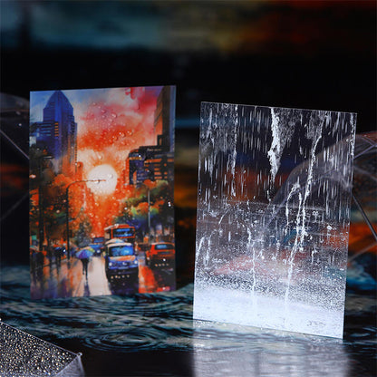 20 Sheets After the Rain Series Rain Themed Aquascape Sticker Book