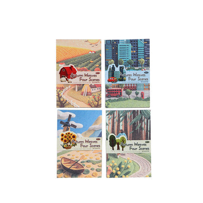 30 Sheets Four Scenes of Autumn Weaving 3D Crochet Landscape Stickers