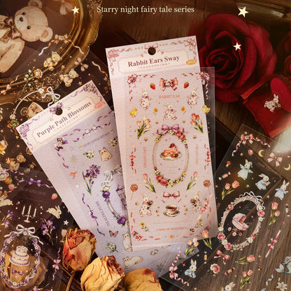 2 Sheets Starry Night Fairy Tale Series Retro Decorative Stickers