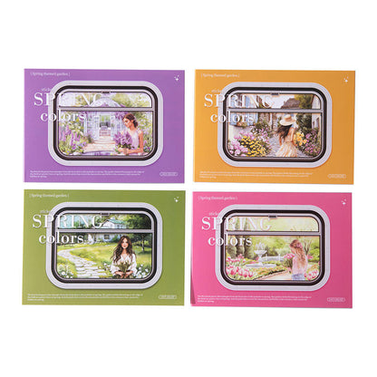 20 Spring Color Series Spring Garden Landscape Stickers book