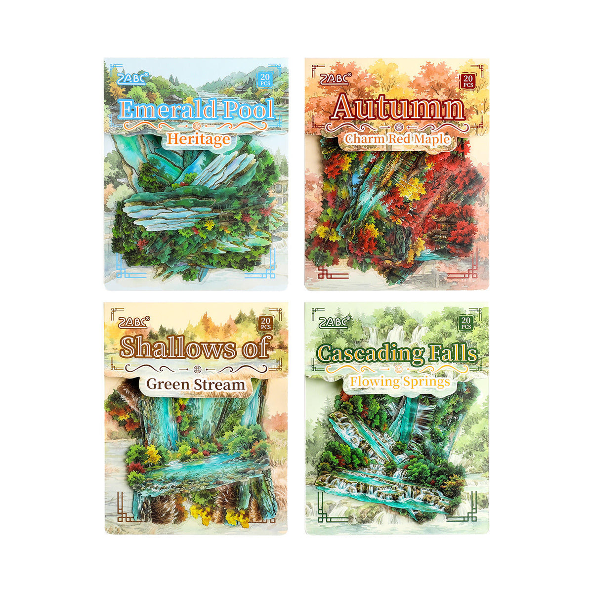 20 Pcs Mountain Retreat Series Journal Stickers