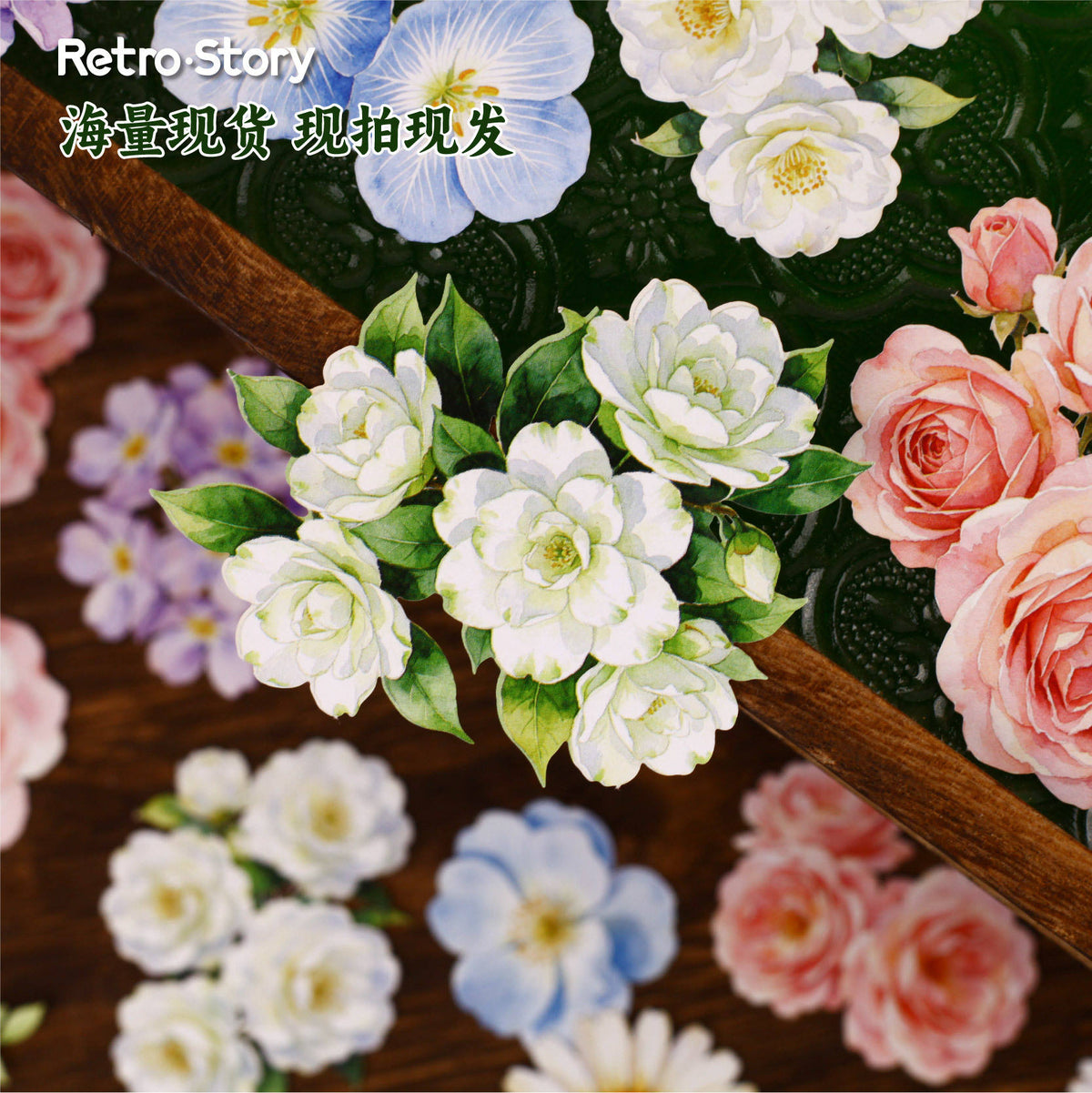 10 Pcs Light Floral Stationery Series Floral-themed Scrapbooking Stickers