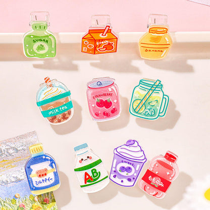 1 Pc Creative Cartoon Drink Bottle-Shaped Cute Clip