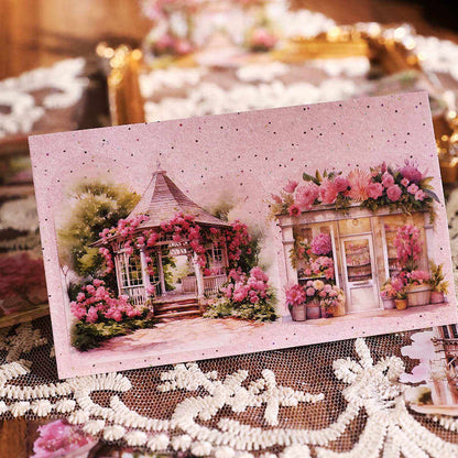 30 Pcs Glass Dream Series Retro House-Themed Scenery Stickers