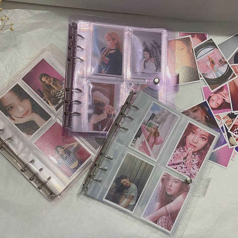 6 ring Loose leaf Photo Album Transparent Glittery Storage Journal