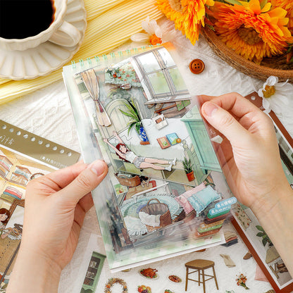31 Pcs Notes From Living Alone Series Scene-Building 3D Sticker Book