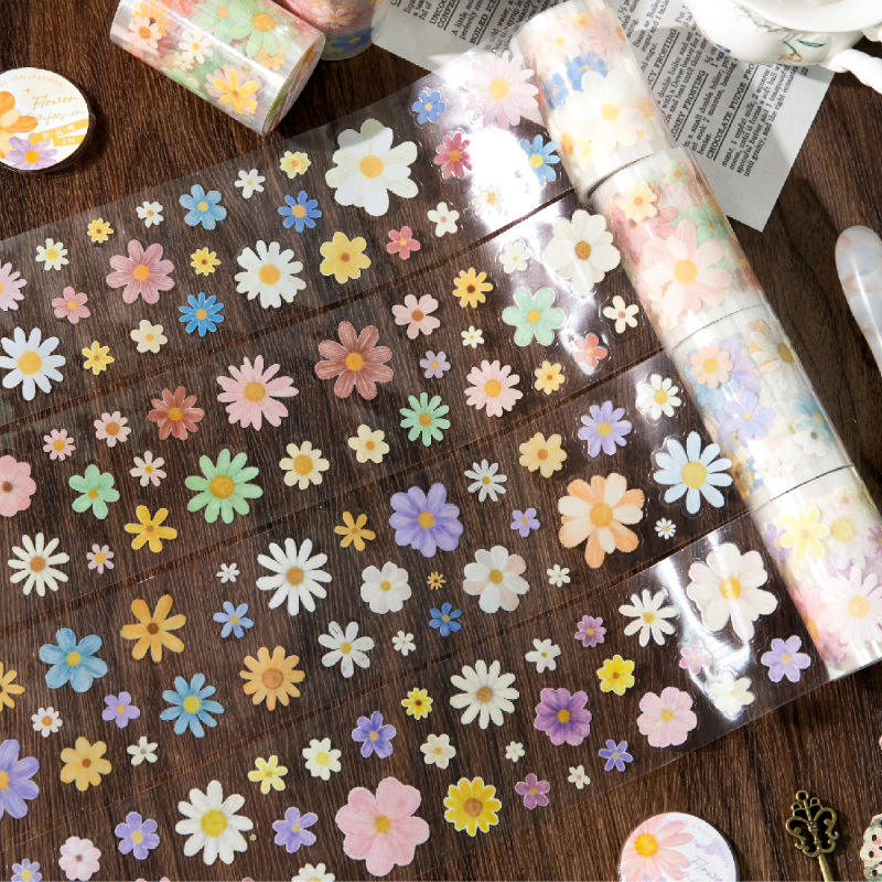 1 roll special oil die-cutting daisy small fresh floral Tape