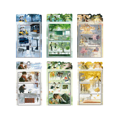 3 sheets Youth Time Zone Series Anime Scenery stickers