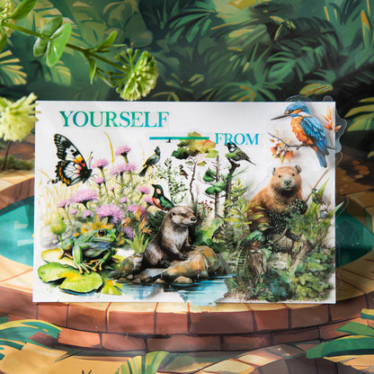 40pcs Woodland Encounter Animal Tree Shadow Beasts Sticker Pack