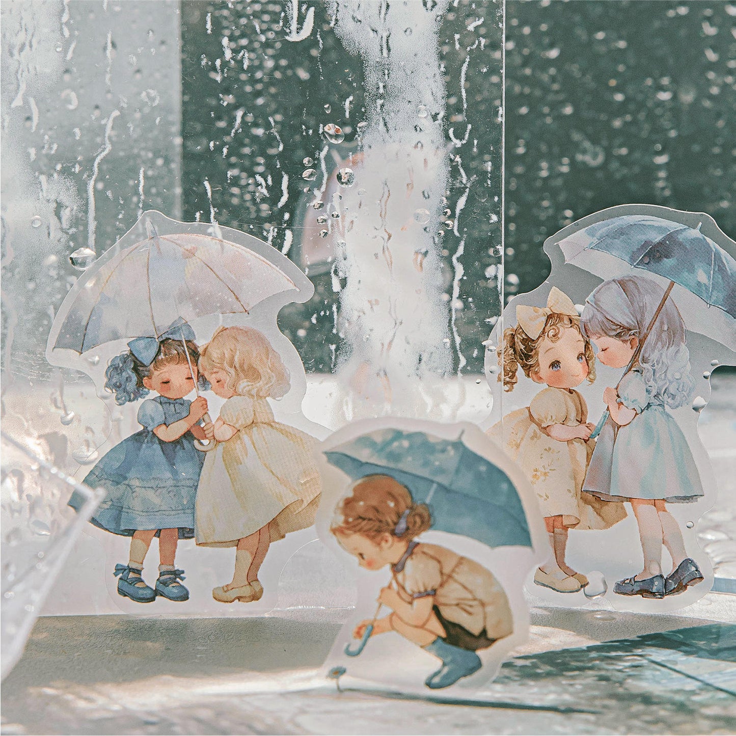 30 Pcs Rainy Season Fairy Tale Series Cartoon Character Scrapbooking Stickers