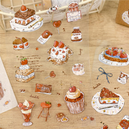 4 Sheets Foam Holiday Series Watercolor Food Decorative Stickers