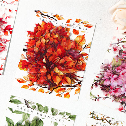 20 Pcs Branches and Leaves Series Decorative Stickers