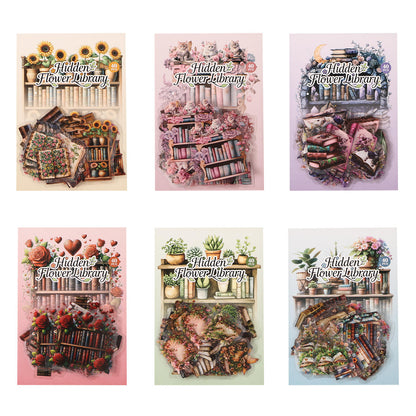 40 Pcs Flower Pavilion Book Collection Vintage Floral Book Themed Stickers