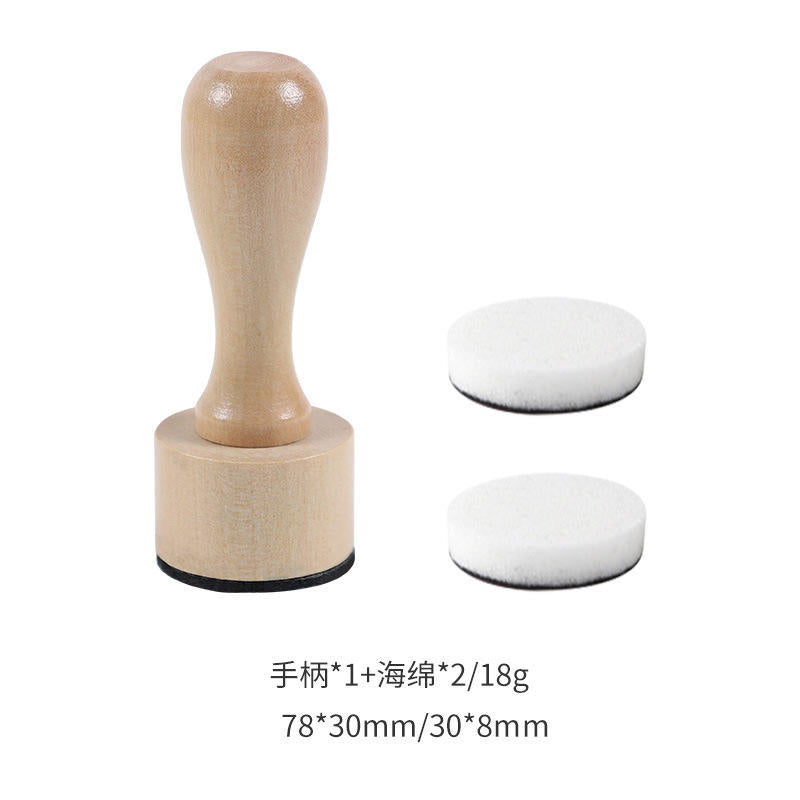 1 Wooden Handle Coloring Sponge Stamp removable sponge brush