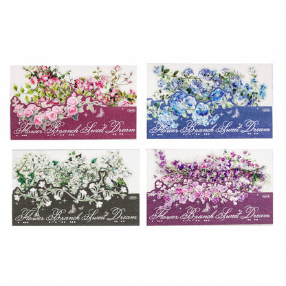 30 Pcs Flower Branch Sweet Dreams Series Flower Journaling Stickers