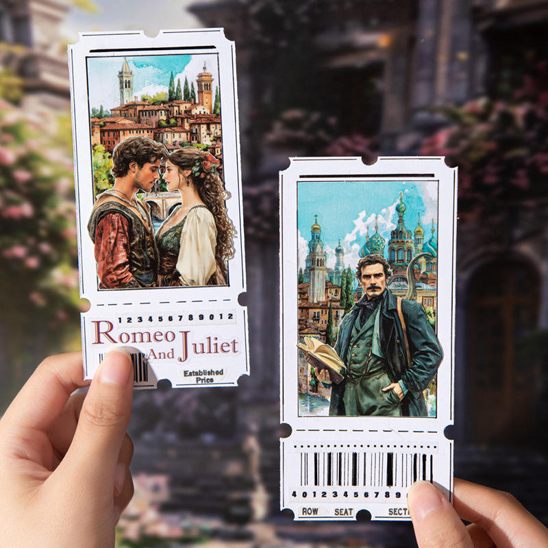 20 Pcs Literary Stories Series Classic Story Scenery Stickers for Journal