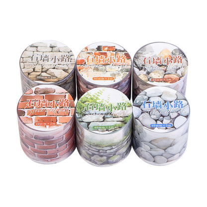 1 Roll One Fine Day Stone Wall Path Series Wall Tape for Journaling