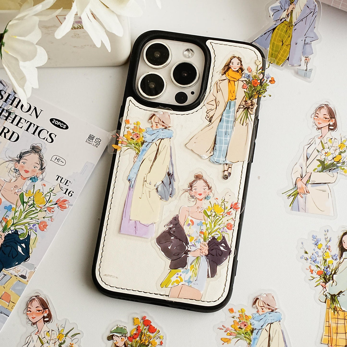 20 Pcs Fashion Aesthetics Series Character Stickers for Journaling