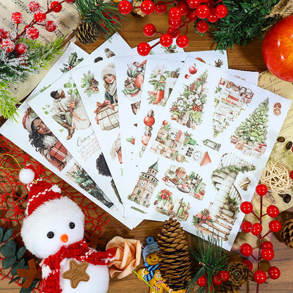 20 Sheets Retro European and American Character Die-Cut Sticker Book