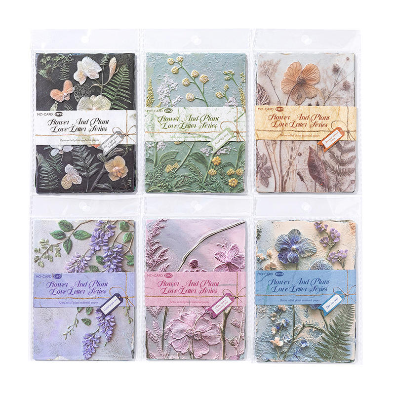 23 Pcs Flower and Grass Love Letter Series Vintage Relief Floral Material Paper