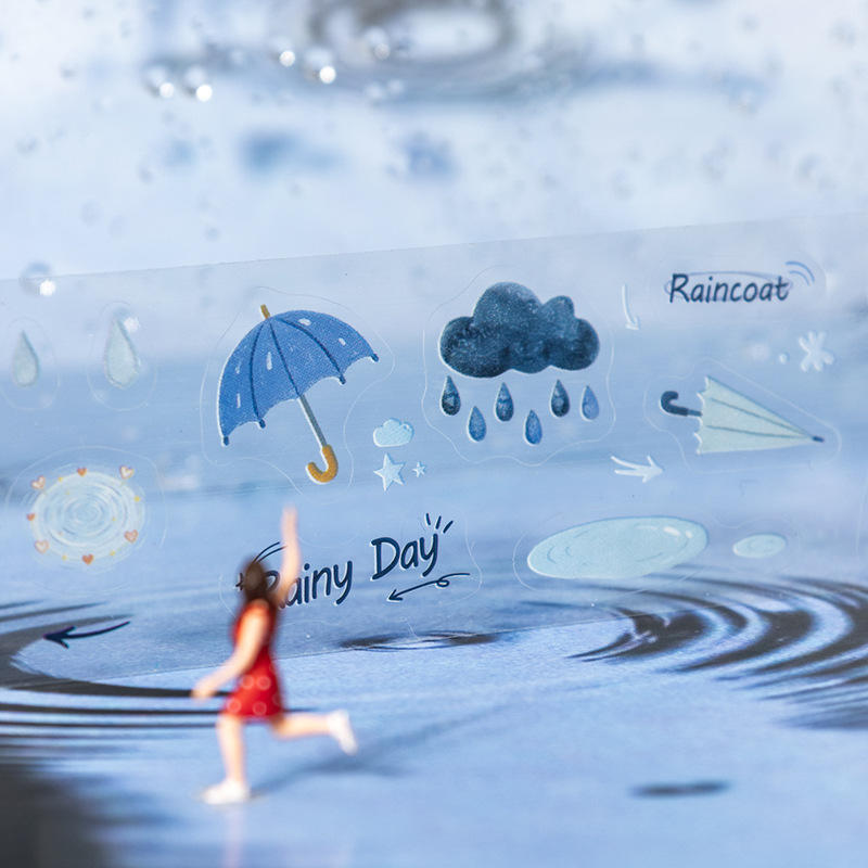 1 roll Weather Forecast Series Weather-themed PET die-cut journaling tape