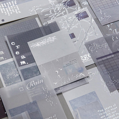 10 Sheets Embossed Notes Creative Silver Hot Stamping Material Pack