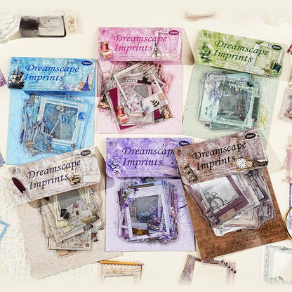 20 Pcs Retro Floating Life Imprints Series Border Stickers