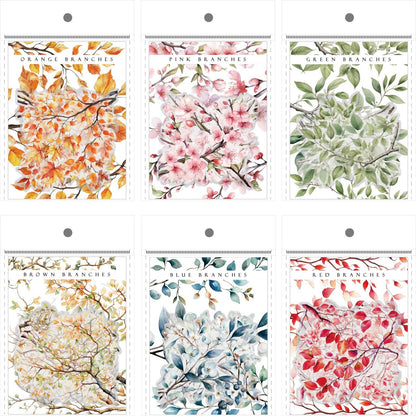 20 Pcs Branches and Leaves Series Decorative Stickers